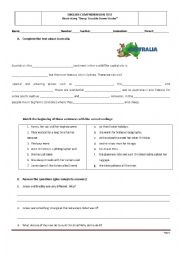 English Worksheet: Short story Deep Trouble Down Under