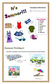 English Worksheet: Summer