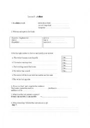 English Worksheet:  A Diary