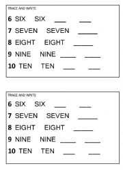 numbers from 6 to 10 for little ones