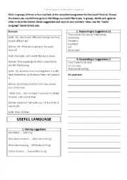 English Worksheet: making suggestions