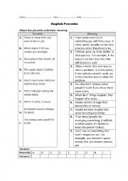 English Worksheet: English Proverbs