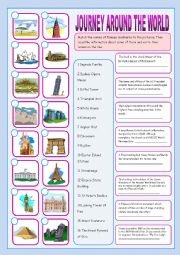 English Worksheet: Journey Around the World