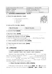 English Worksheet: mid term test 2 Tunisian 8th formers