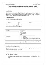 English Worksheet: module 4 section 2 LITENING SESSION TWO 