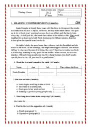 English Worksheet: END OF TERM TEST 8TH FORM