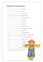 English Worksheet: There is / There are