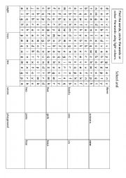 English Worksheet: Wordsearch School vocabulary and number words 1 - 10