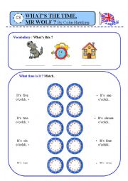 English Worksheet: Whats the time Mr Wolf ?