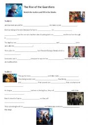English Worksheet: Rise of the Guardians