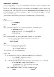 English Worksheet: Multiple Words- Phrasal Verbs