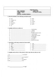 English Worksheet: exercises for sixth grade