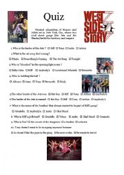 English Worksheet: West Side Story quiz