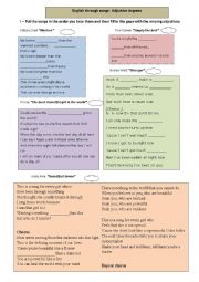 English Worksheet: Comparatives and Superlatives through songs