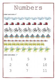 English Worksheet: Numbers