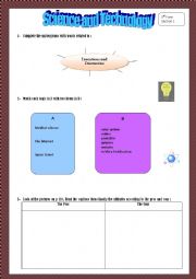 English Worksheet: science and technology