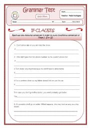 English Worksheet:  If- clauses and Irregular plurals