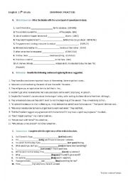 English Worksheet: Grammar test