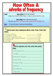 English Worksheet: How Often & adverbs of frequency