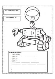 English Worksheet: Colour the robot!