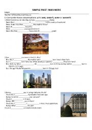 English Worksheet: was were