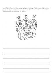 English Worksheet: writing a short story