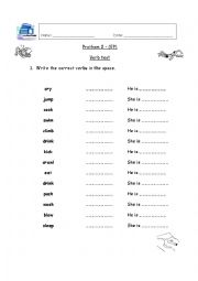 English Worksheet: Verb tense