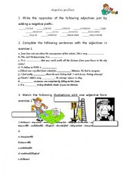 English Worksheet: Negative prefixes