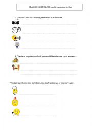 English Worksheet: Classroom English: useful expressions