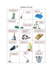 English Worksheet: CLEANING YOUR HOME