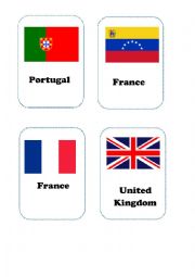 English Worksheet: countries card game