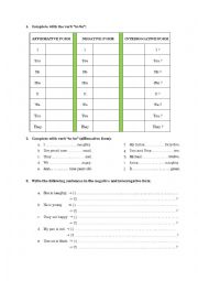 English Worksheet: to be