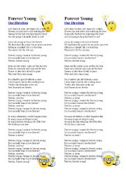 English Worksheet: Forever Young (One Direction)