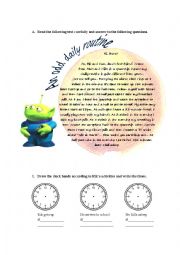 English Worksheet: Daily Routine on Mars