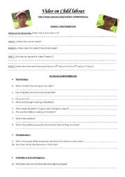 English Worksheet: exploitation of a video on child labour in the philippines
