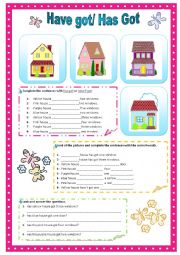 English Worksheet: Have got/Has got