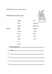 English Worksheet: English winter clothes