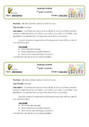 English Worksheet: Oral presentation on daily routine