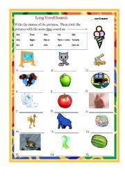 English Worksheet: Long Vowel I