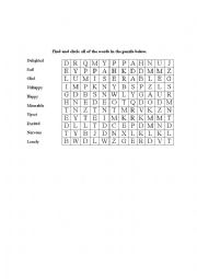 English Worksheet: Adjective about feeling