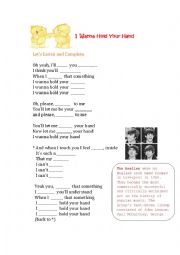 English Worksheet: I  Wanna Hold Your Hand_Song