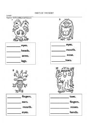 English Worksheet: body