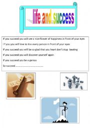 English Worksheet: life and success