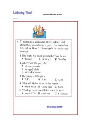 English Worksheet: Birthday party