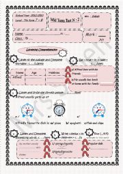 English Worksheet: Mid Term - Test N:2  For 7th form