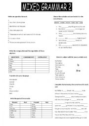 English Worksheet: MIXED GRAMMAR 2