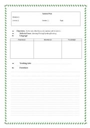 English Worksheet: a lesson plan model