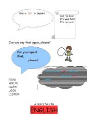 English Worksheet: Classroom language poster
