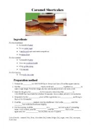 English Worksheet: Caramel shortcakes