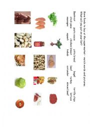 English Worksheet: Supermarket foods